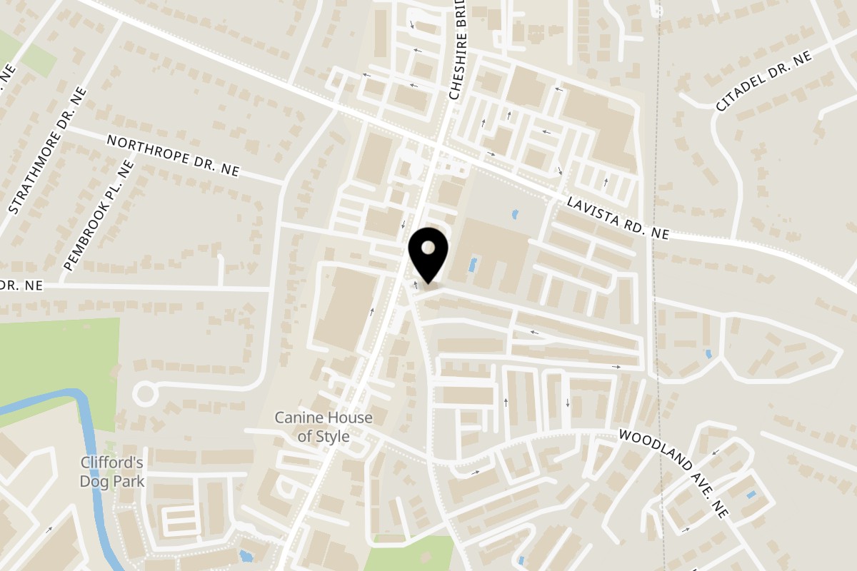Map showing the location of Babylon Cafe on 2257 Lenox Rd NE in Atlanta